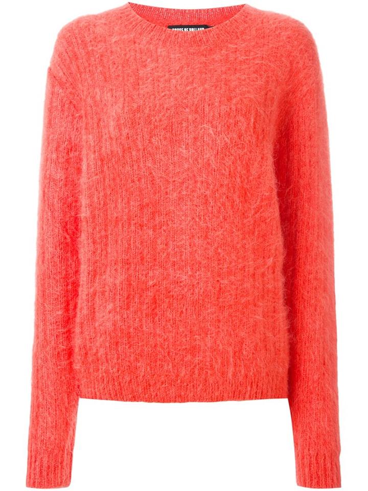 House Of Holland Ribbed Oversized Jumper, Women's, Size: Large, Yellow/orange, Polyamide/mohair/alpaca
