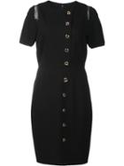 Elie Tahari Dislocated Button Fastening Dress, Women's, Size: 10, Black, Rayon/nylon/spandex/elastane