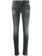 Just Cavalli Destroyed Mid-rise Skinny Jeans - Grey