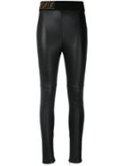 Fendi Skinny-fit Biker Leggings - Black