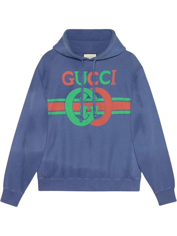 Gucci Sweatshirt With Interlocking G Print - Blue