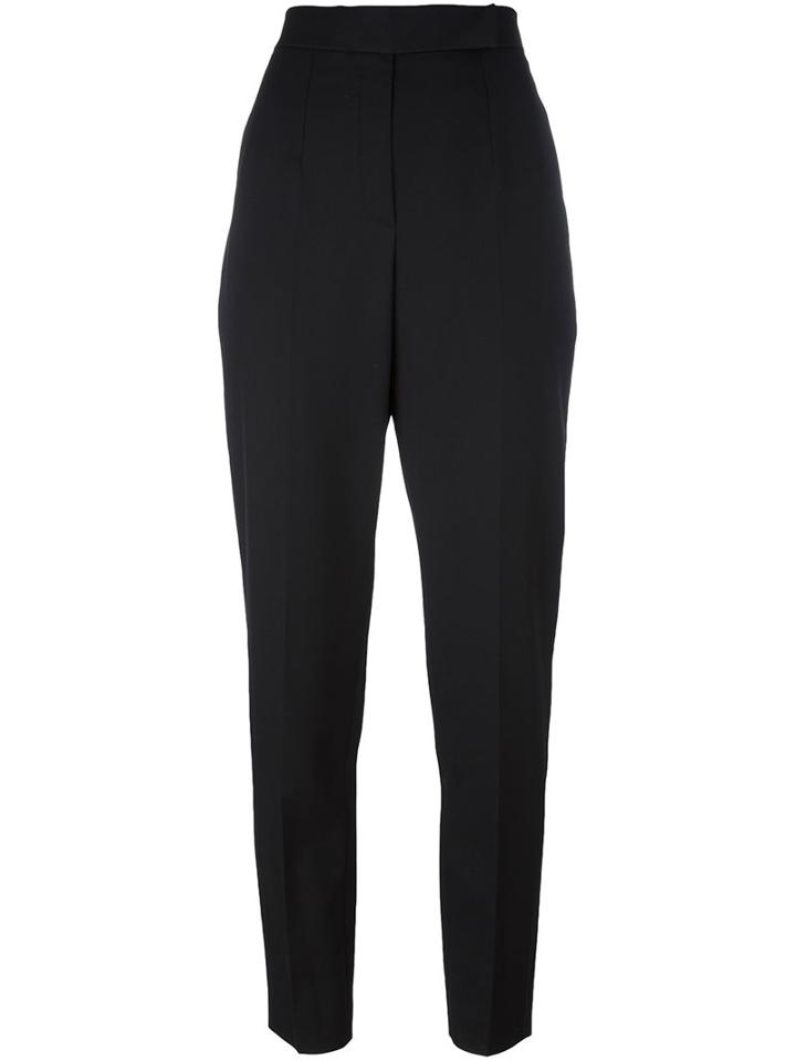 Lanvin Tapered Trousers, Women's, Size: 40, Black, Wool