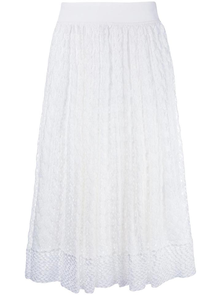 Missoni Knitted Midi Skirt, Women's, Size: 40, White, Silk/spandex/elastane/viscose