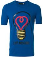 Love Moschino - Lightbulb Print T-shirt - Men - Cotton/spandex/elastane - S, Blue, Cotton/spandex/elastane