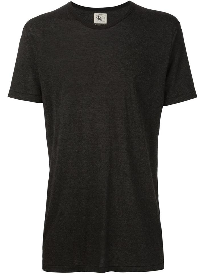 321 Round Neck T-shirt, Men's, Size: Xl, Black, Cotton