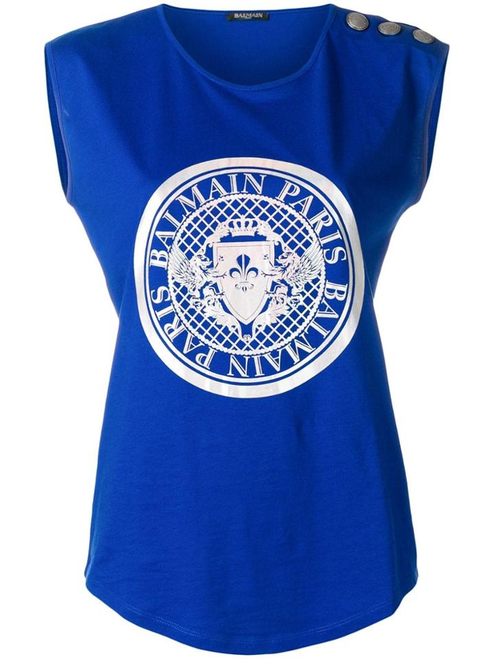 Balmain Hologram Coin Tank Top - Blue