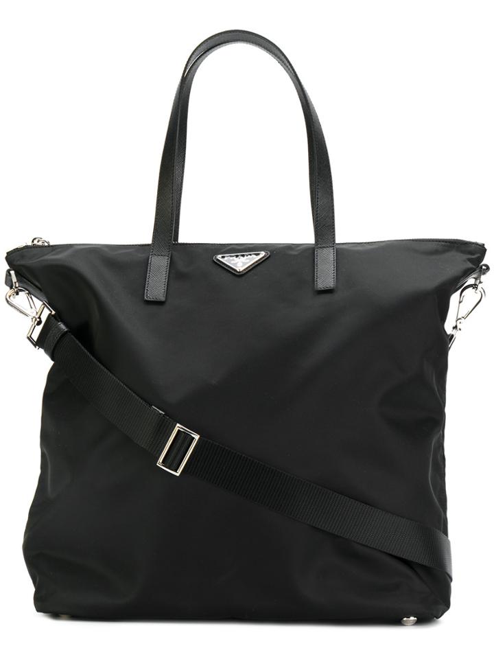 Prada Nylon Shopper Tote - Black