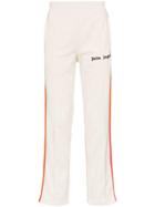 Palm Angels Logo Printed Side Stripe Track Trousers - White