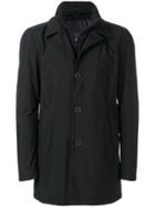 Herno Concealed Buttoned Coat - Black
