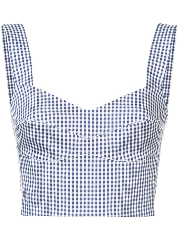 Silvia Tcherassi Gingham Cropped Top - Blue