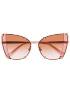 Dolce & Gabbana Eyewear Faceted Butterfly Sunglasses - Pink