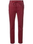 Valentino Contrasting Stitched Trousers - Red