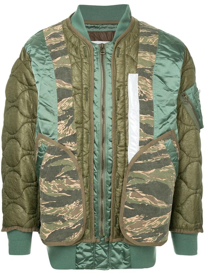 Facetasm Camo Mix Ma-1 Jacket - Green