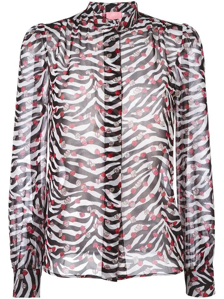 Giamba Zebra Concealed Fastening Shirt, Women's, Size: 42, Polyester