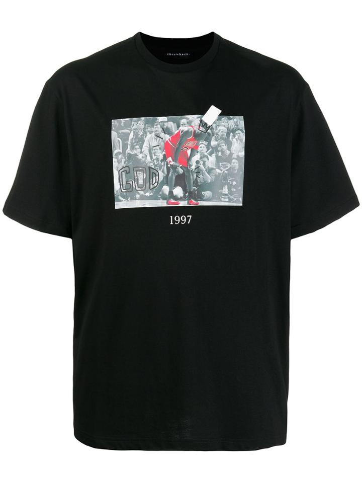 Throwback. Flu Game Print T-shirt - Black