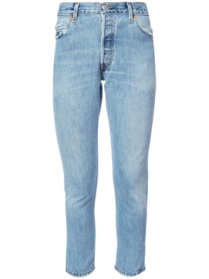 Re/done Cropped Denim Jeans - Blue