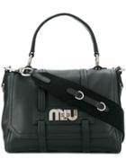 Miu Miu Medium Cartella Logo Tote - Black