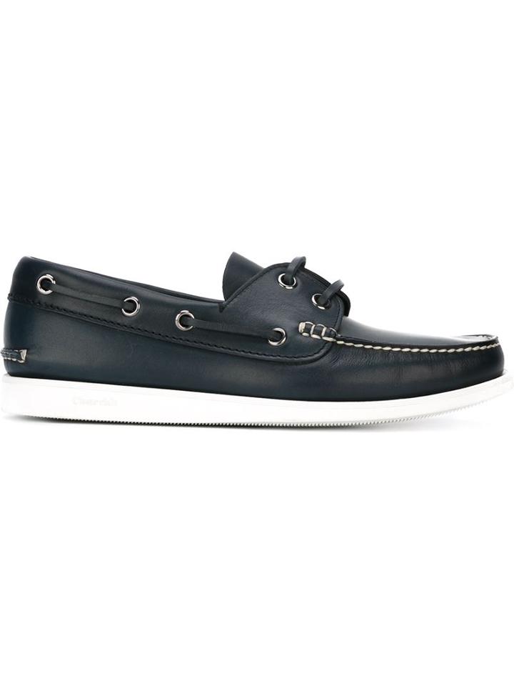 Church S Marske Boat Shoes, Men's, Size: 8, Blue, Leather/rubber