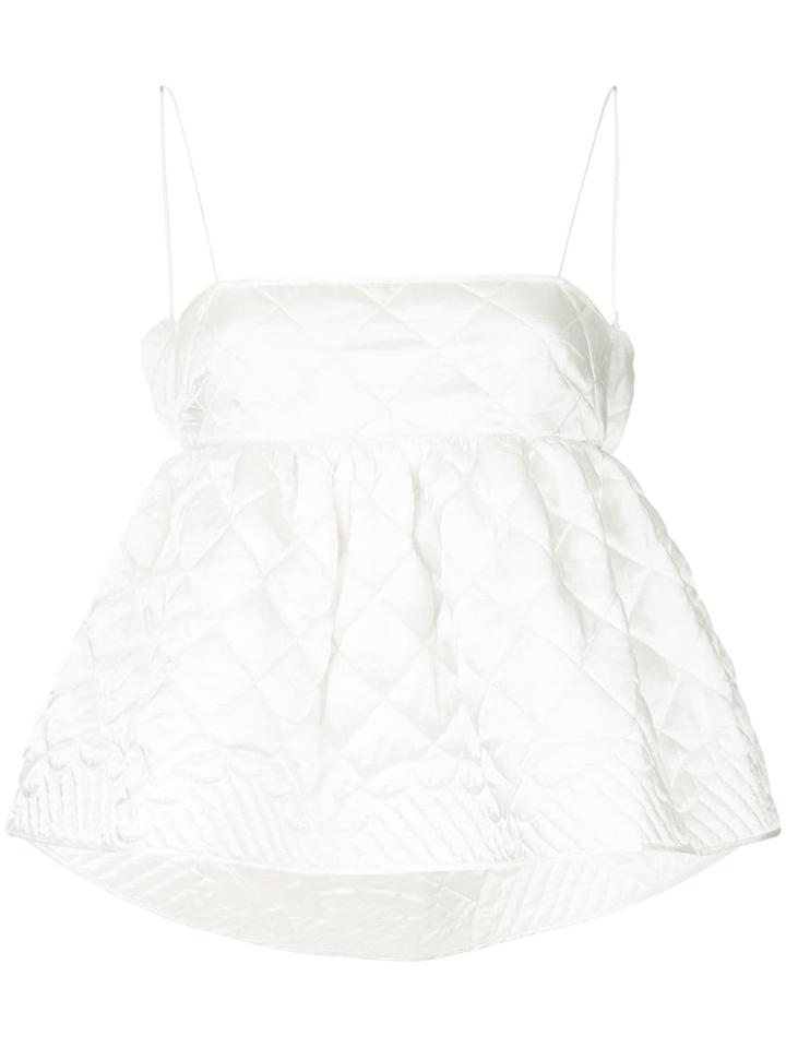 Cecilie Bahnsen Quilted Bandeau Top - White