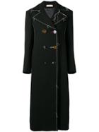 Marni Long Contrast Stitching Peacoat - Black