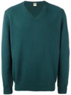 Massimo Alba V-neck Sweater, Men's, Size: Xl, Blue, Wool
