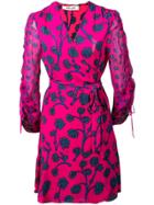 Dvf Diane Von Furstenberg Floral Printed Wrap Dress - Pink