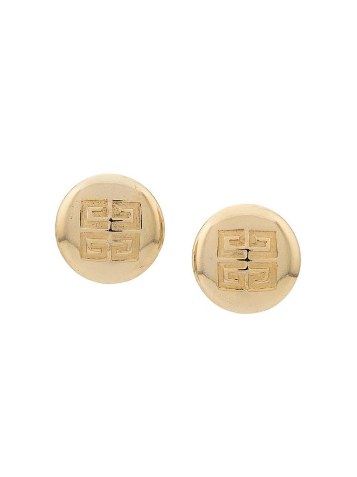 Givenchy Pre-owned 1980's Sculpted Round Earrings - Gold