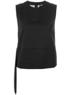 Dsquared2 - Sleeveless Top With Fabric Detail - Women - Polyester/spandex/elastane/viscose/wool - 42, Black, Polyester/spandex/elastane/viscose/wool