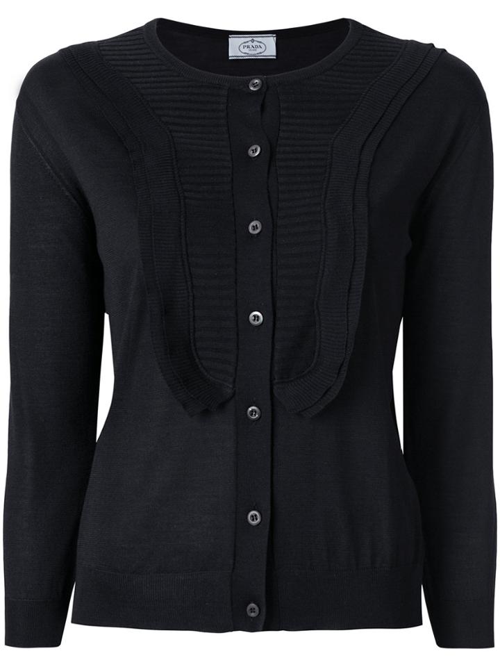 Prada Bib Front Cardigan - Black