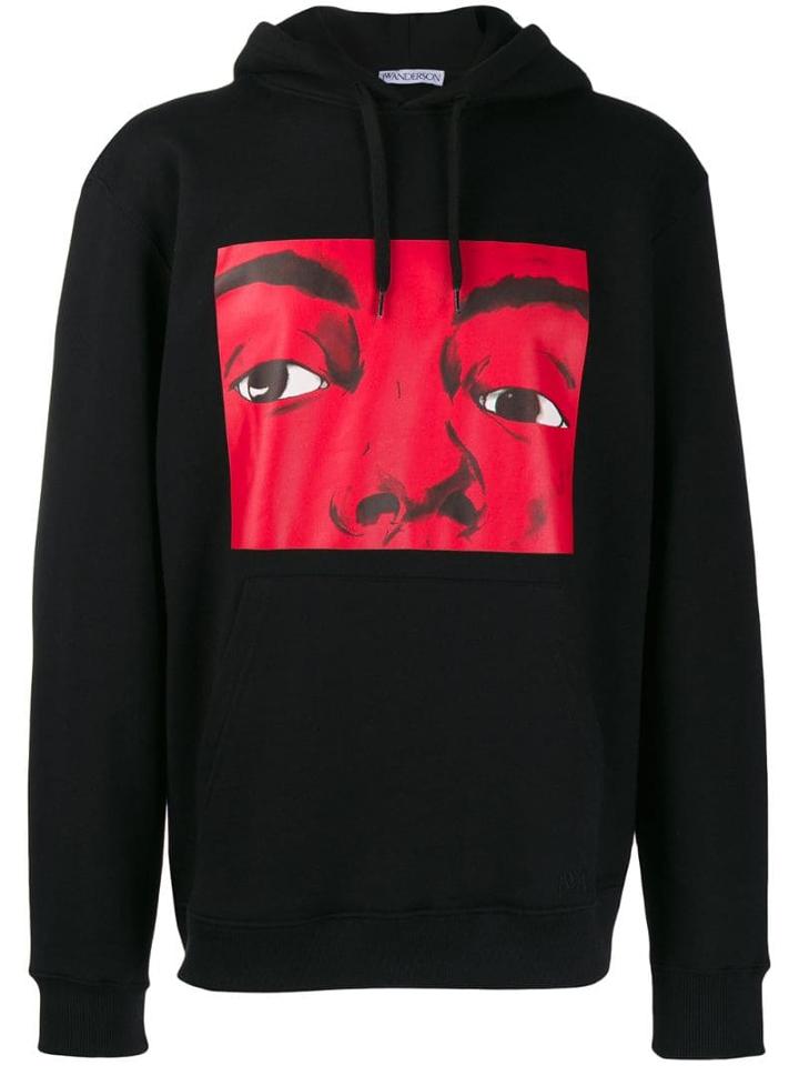 Jw Anderson Printed Hoodie - Black