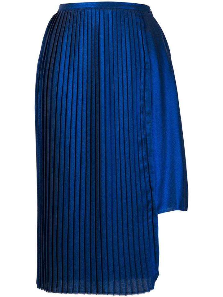 Each X Other Asymmetric Pleated Skirt - Blue