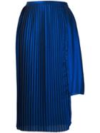 Each X Other Asymmetric Pleated Skirt - Blue