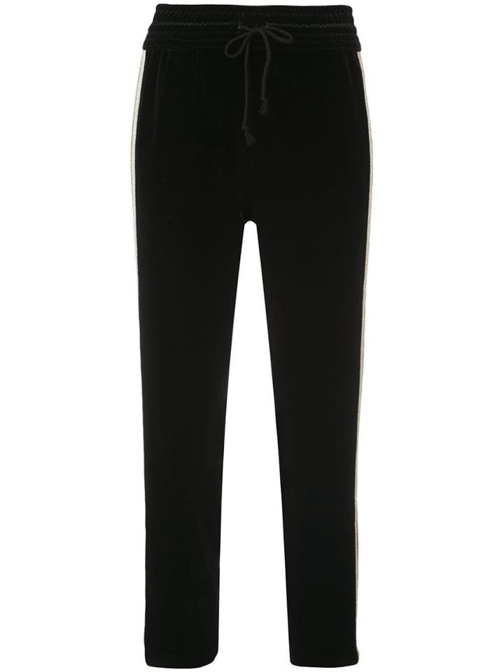 Mother Lounger Ankle Track Pants - Black