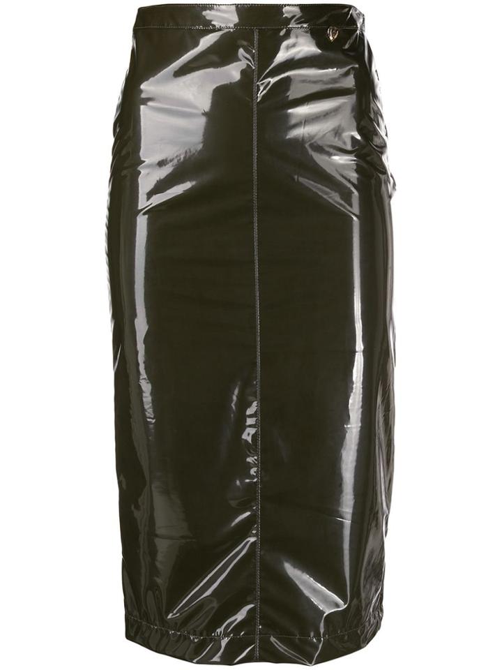 Twin-set Glossy Effect Pencil Skirt - Grey