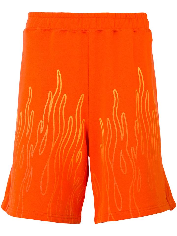 Omc - Flames Shorts - Unisex - Cotton - M, Yellow/orange, Cotton