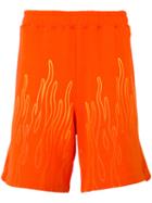 Omc - Flames Shorts - Unisex - Cotton - M, Yellow/orange, Cotton