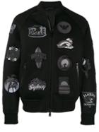 Emporio Armani Embroidered Patch Bomber Jacket - Black