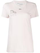 Off-white Floral Cherub Print T-shirt - Pink