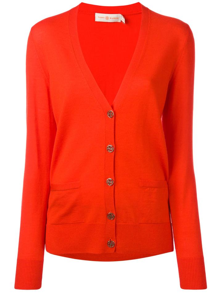 Tory Burch - V-neck Cardigan - Women - Merino - S, Red, Merino