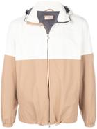 Brunello Cucinelli Contrast Panels Hooded Jacket - White