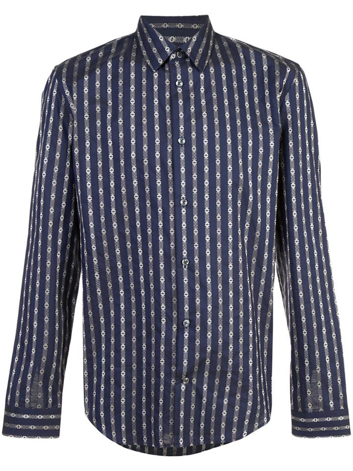 Maison Margiela Slim Patterned Shirt - Blue