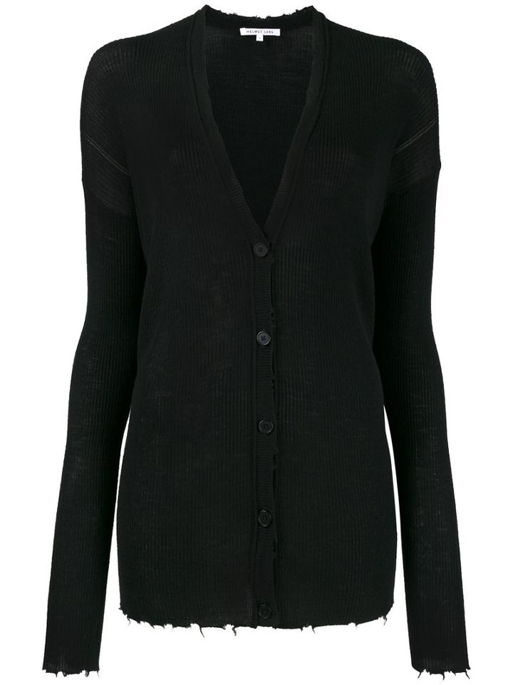 Helmut Lang - Lightweight Knitted Cardigan - Women - Wool - S, Black, Wool