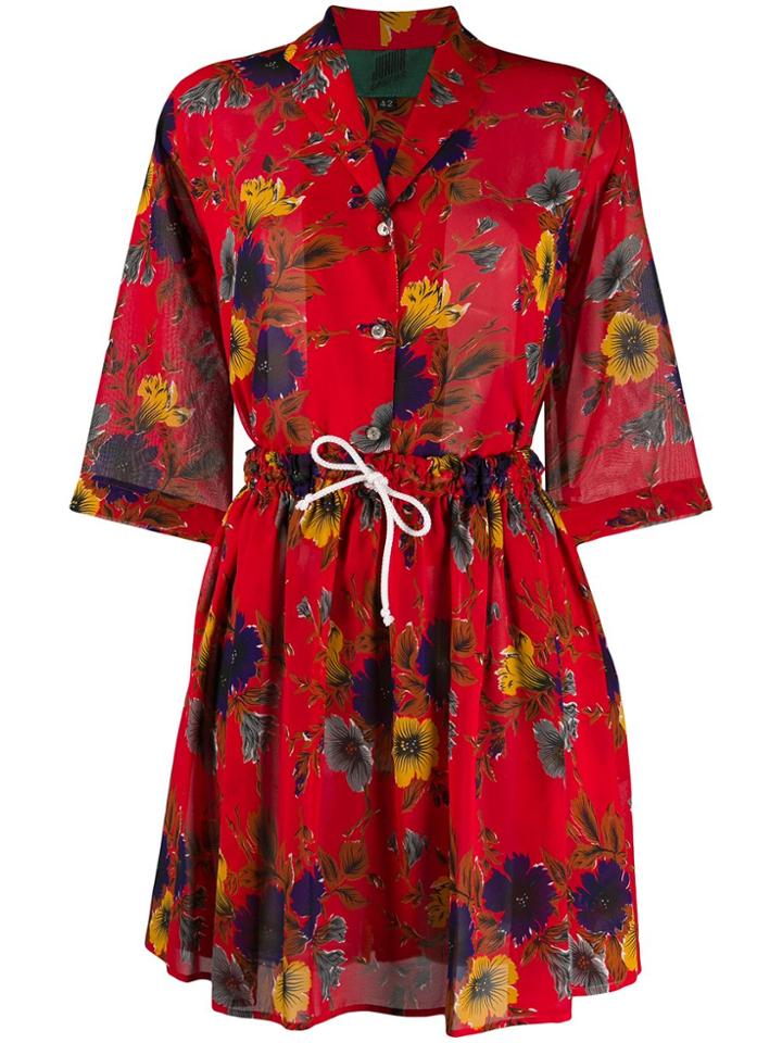 Jean Paul Gaultier Pre-owned 1991 Floral Shirt And Skirt Set - Red