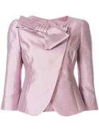 Emporio Armani Bow-embellished Fitted Jacket - Pink & Purple
