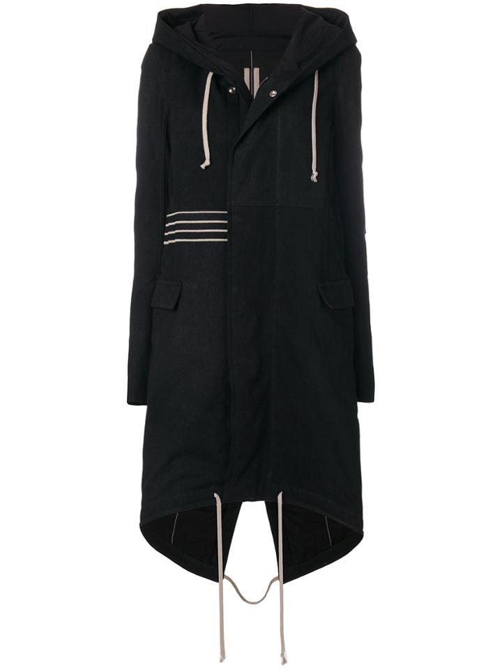 Rick Owens Drkshdw Long Fishtail Parka - Black