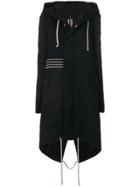 Rick Owens Drkshdw Long Fishtail Parka - Black