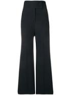 Sara Battaglia Flared Tailored Trousers - Black