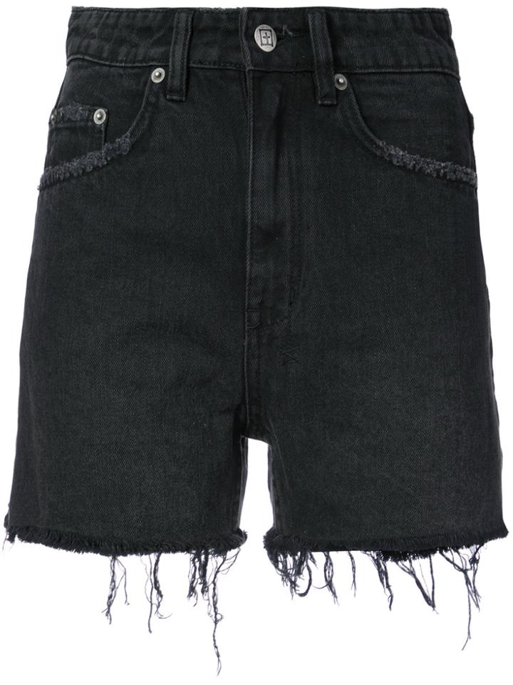 Ksubi Frayed Denim Shorts - Black