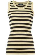 Dolce & Gabbana Striped Tank Top, Women's, Size: 44, Grey, Viscose/nylon/polyester/polyurethane