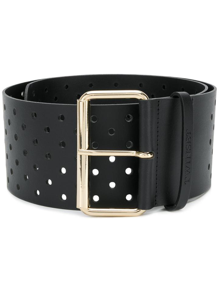 Twin-set Hole Detail Belt - Black